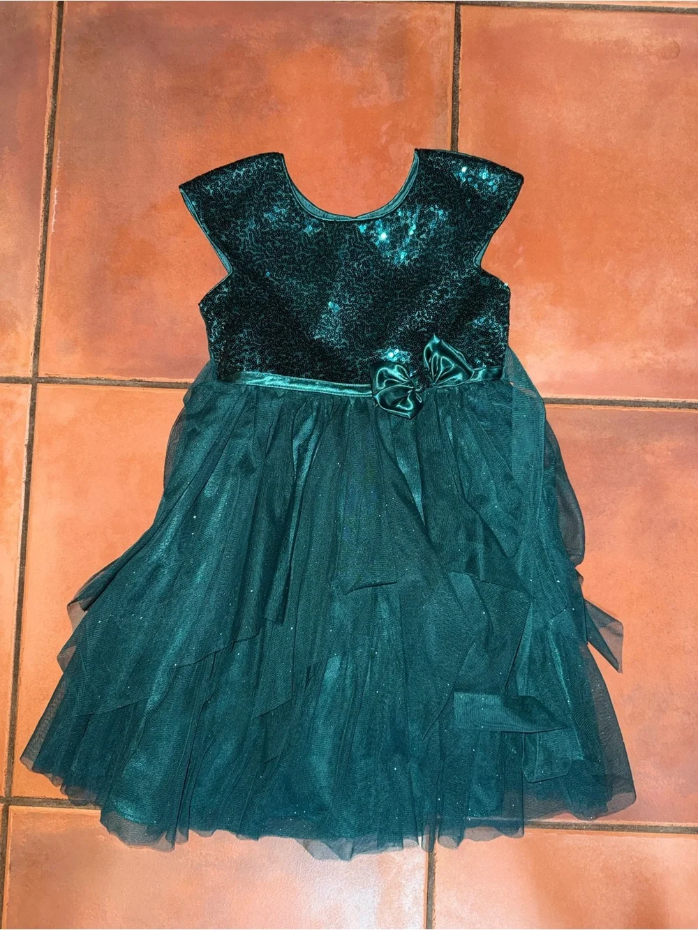 Jona Michelle Teal Sequin Bodice & Tulle Party Dress